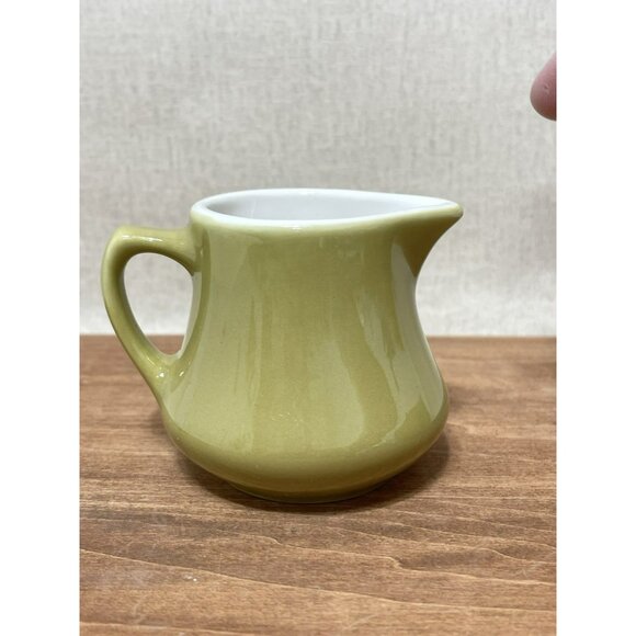Vintage Homer Laughlin Best China Olive Green Creamer Has Chip On Base 3 Inch - Picture 6 of 9